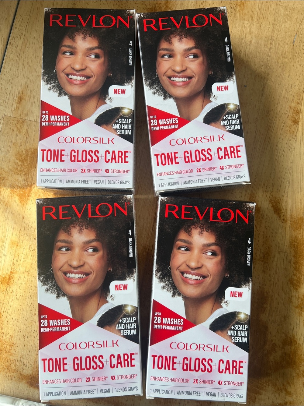 4 Revlon Colorsilk Demi-permanent hair color (dark brown)